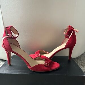 Audrey Brooke Red Suede Heels